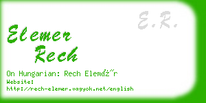 elemer rech business card